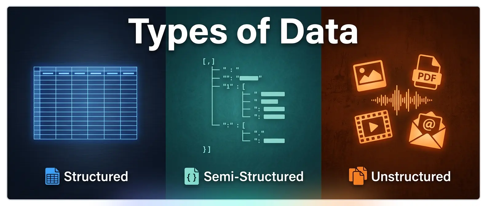 Types of Data Explained: Structured, Semi-Structured & Unstructured