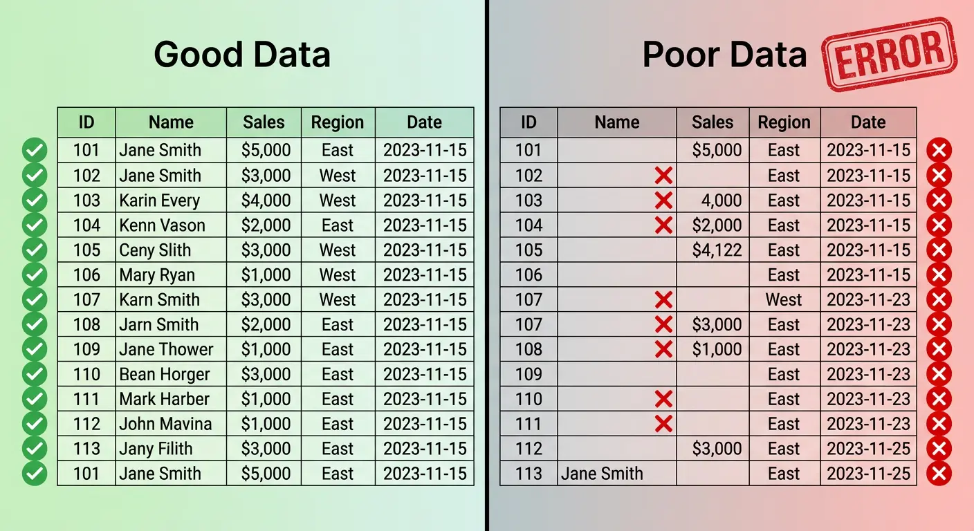 Good Data vs Bad Data Quality